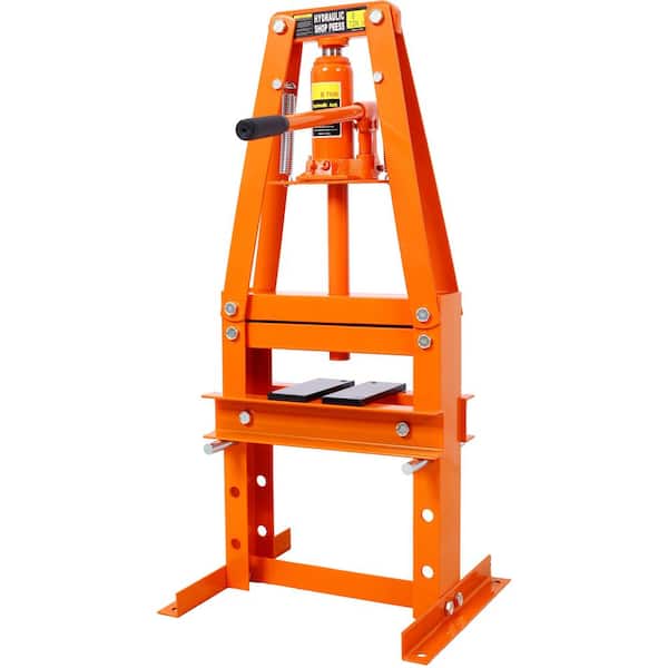 6-Ton Orange Benchtop Hydraulic A-Frame Garage Floor Adjustable Shop Press with Press Plates, Hydraulic Shop Press