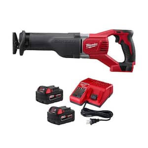 M18 18V Lithium-Ion Cordless SAWZALL Reciprocating Saw with (1) 5.0 Ah and (1) 2.0 Ah Battery and Charger