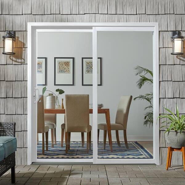 American Craftsman 70 Series 72 in. x 80 in. White Vinyl Sliding