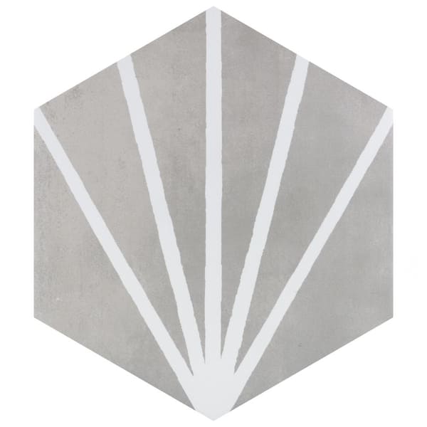 Merola Tile Horizon Dusk Hex Gris 7-3/4 in. x 9 in. Ceramic Floor and Wall Take Home Tile Sample