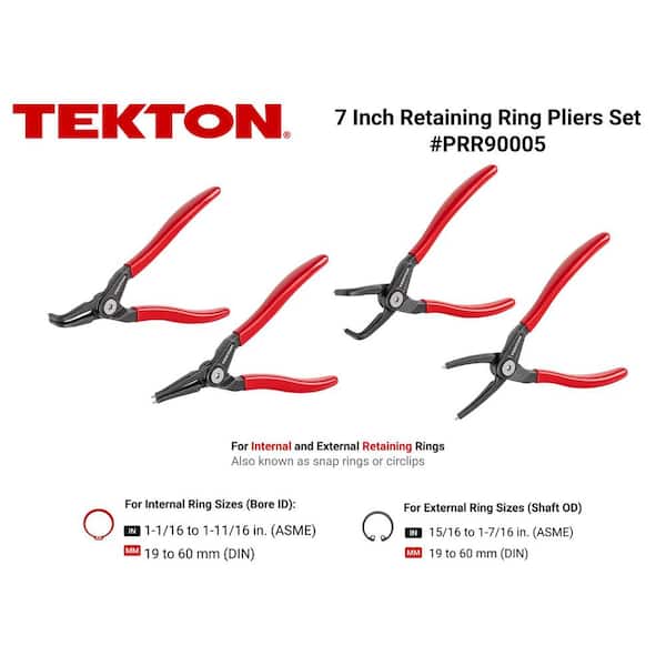 7 in. Internal and External Retaining Ring Pliers Set, 4-Piece (0.070 in. Tips)