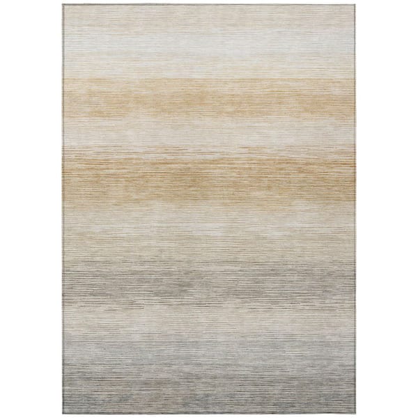 Chantille Machine Washable Indoor/Outdoor Abstract ACN2891 Taupe 9 ft. x 12 ft. Area Rug