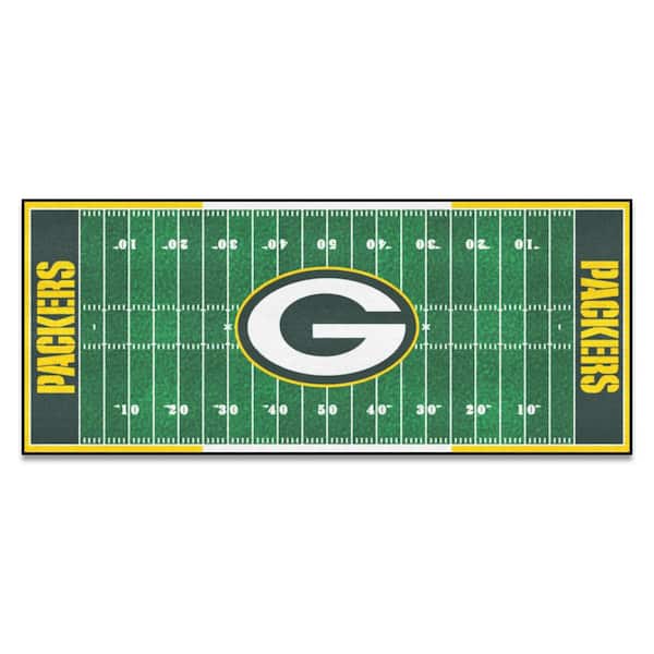 FANMATS Green Bay Packers 3 ft. x 6 ft. Football Field Rug Runner Rug
