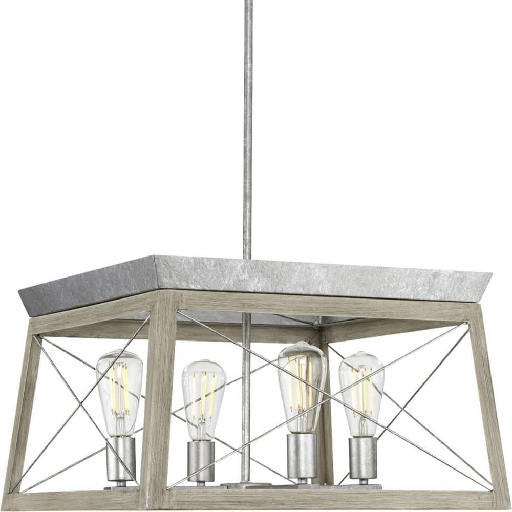 Briarwood Galvanized Finish Rectangular Rustic Chandelier