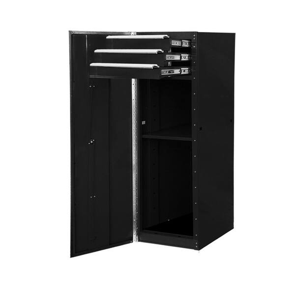 Extreme Tools 16 in. 3-Drawer 1-Shelf Standard Side Chest in Black