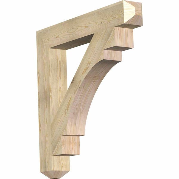 Ekena Millwork 6 in. x 42 in. x 42 in. Douglas Fir Merced Craftsman Rough Sawn Bracket