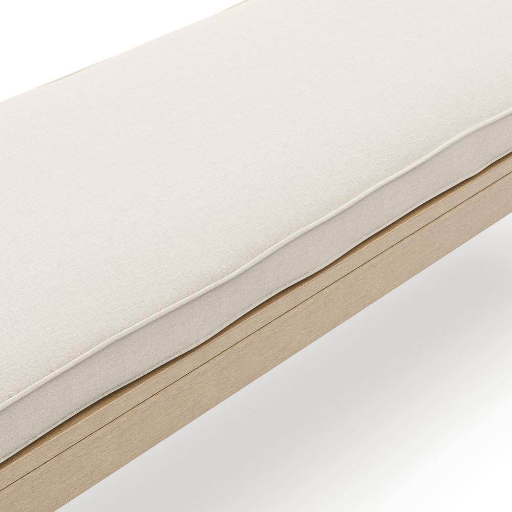 Bordeaux 57" Beige Aluminum Outdoor Dining Bench with Foam Cushion