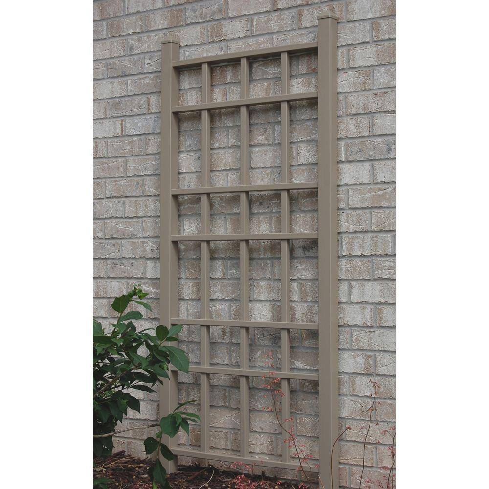 66 in. x 28 in. Mocha Vinyl PVC Cottage Trellis