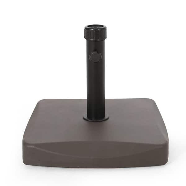 Noble House Rory 60 lbs. Concrete and Iron Outdoor Patio Umbrella Base in Brown