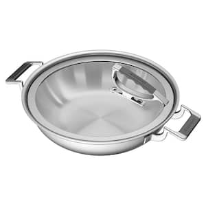 12 in. Capacity 3 qt. Dual Handle Stainless SteelCasserole with Lid