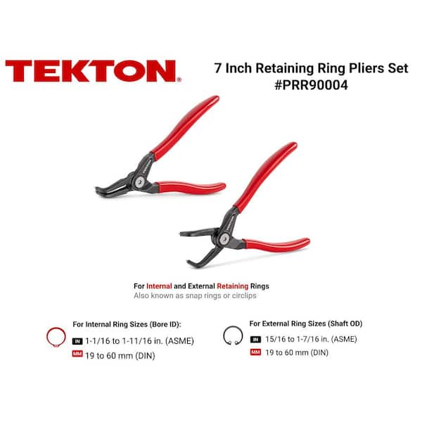 7 in. 90° Internal and External Retaining Ring Pliers Set, 2-Piece (0.070 in. Tips)