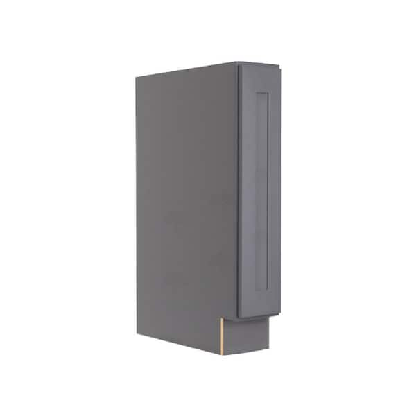 Lancaster Gray Plywood Shaker Stock Assembled Base Spice Drawer Kitchen Cabinet 6 in. W x 34.5 in. H x 24 in. D