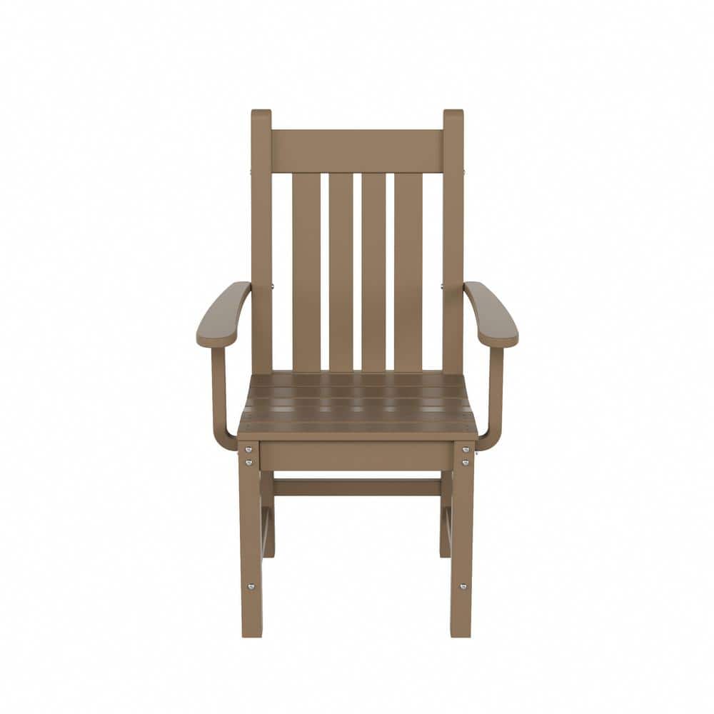 Laguna Weathered Wood Patio Dining Armchair with Contoured Comfort