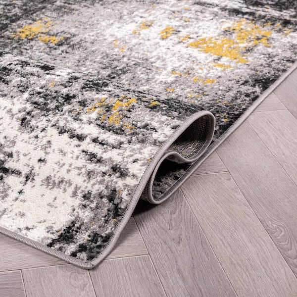 Adare Contemporary Abstract Yellow 2 ft. 7 in. x 4 ft. Area Rug