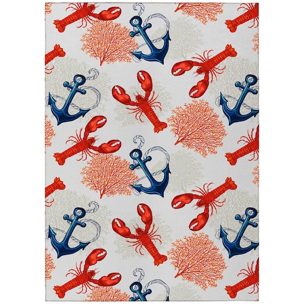 Addison Rugs Harpswell Ivory 5 ft. x 7 ft. 6 in. Geometric Indoor/Outdoor Area Rug