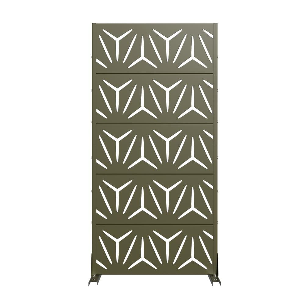 60 in. H x 30 in. W Outdoor Olive Galvanized Steel Decorative Garden Fence Privacy Screen price history on PriceWatchPro