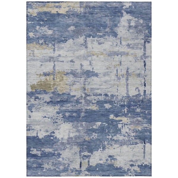 Chantille Machine Washable Indoor/Outdoor Abstract ACN2362 Navy 10 ft. x 14 ft. Area Rug