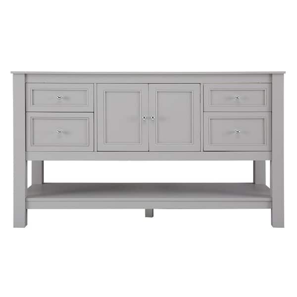 Home Decorators Collection Gazette 60 in. W x 21.75 in. D x 34 in. H Bath Vanity Cabinet without Top in Grey