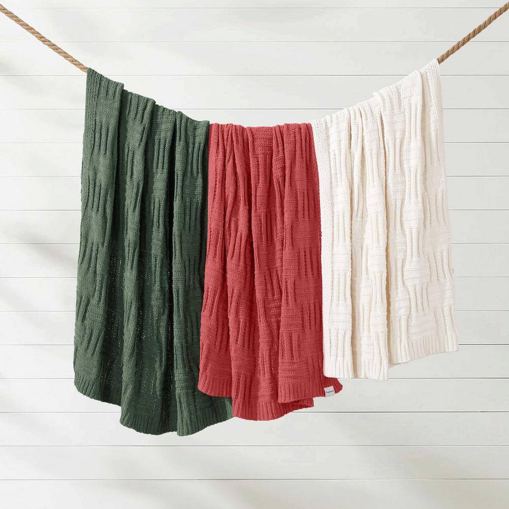 Coral Knitted Faux Fur Reversible Throw Blanket, 50" x 60"