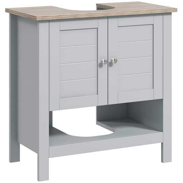 kleankin 23.5 in. W x 11.75 in. D x 23.5 in. H Gray Vanity Side Cabinet