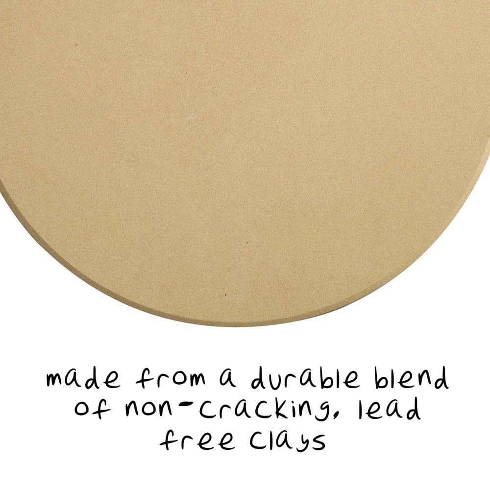 Beige 16-Inch Cordierite Round Pizza Stone