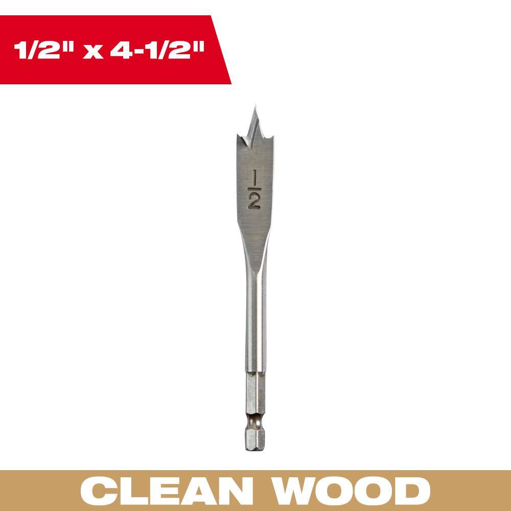 1/2 in. x 4.5 in. Flat Boring Bit