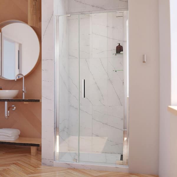 DreamLine Elegance-LS 37 in. to 39 in. W x 72 in. H Frameless Pivot Shower Door in Chrome