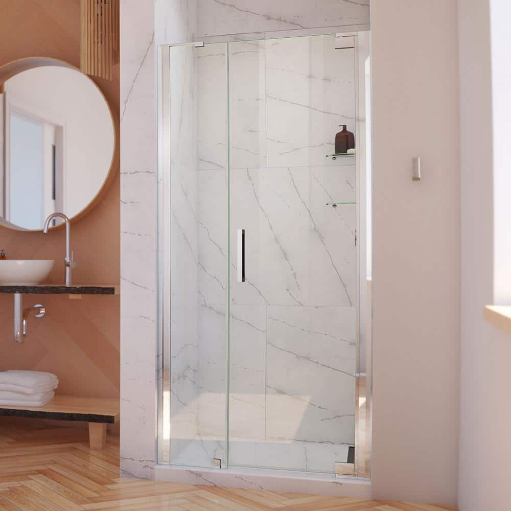 Elegance-LS 40-1/2 in. to 42-1/2 in. W x 72 in. H Frameless Pivot Shower Door in Chrome price history on PriceWatchPro