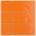 Twist Square Orange Sunset 11-3/4 in. x 11-3/4 in. Ceramic Mosaic (9.79 sq. ft. /Case)