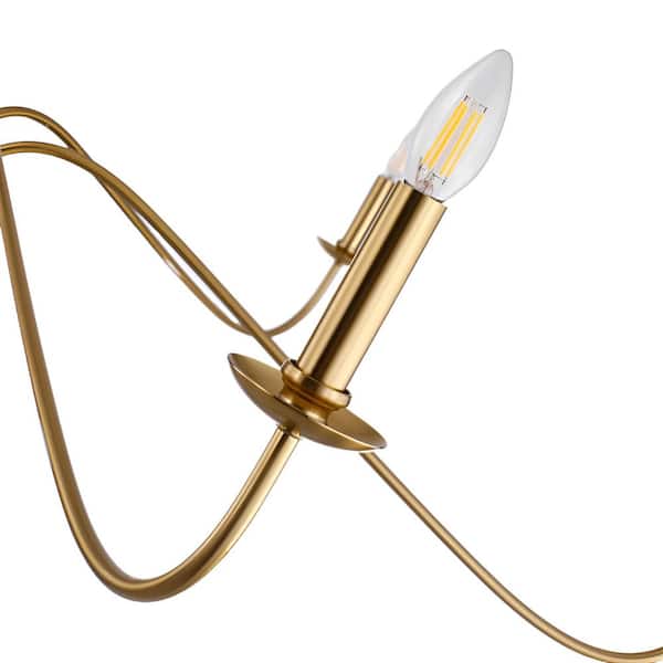 Astral 6-Light Gold Simple Elegant Candle Chandelier for Living