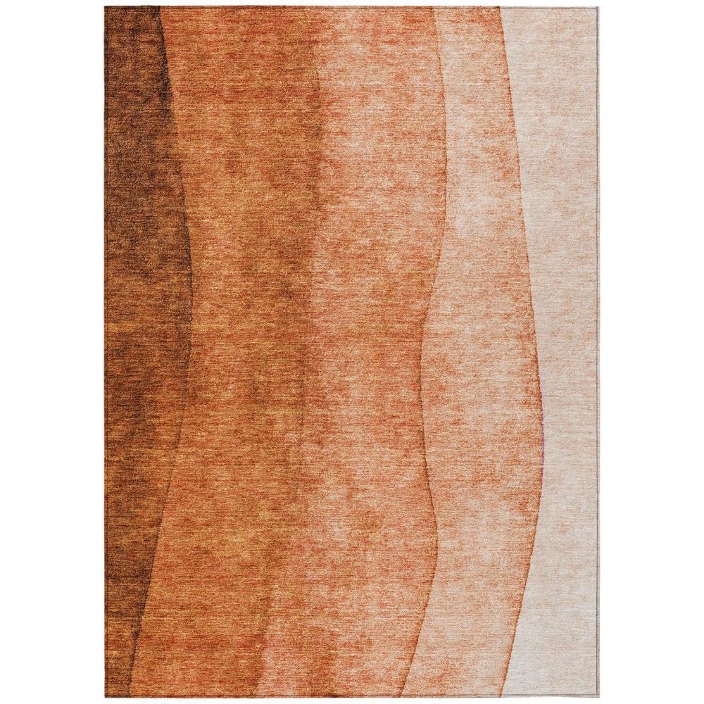 HomeRoots Orange, Copper 8 ft. x 10 ft. Woven Abstract Polyester ...