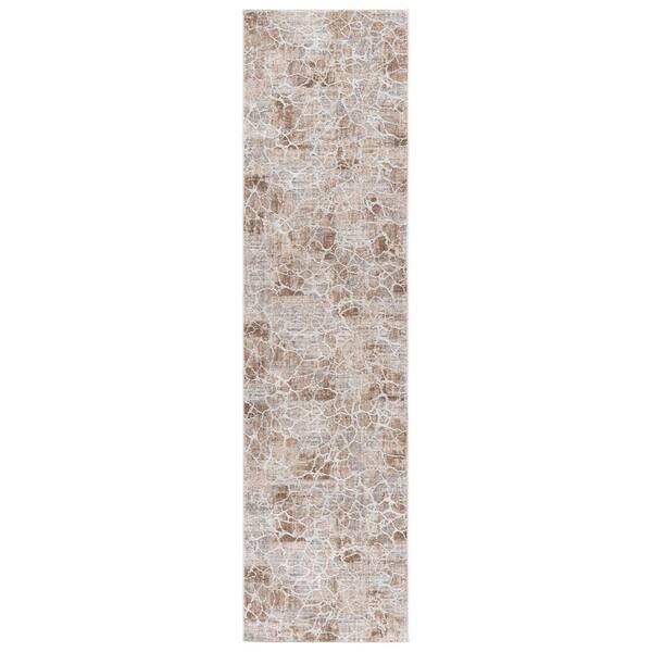 Finley Modern 2 ft. x 10 ft. Beige/Ivory Marble Runner Rug