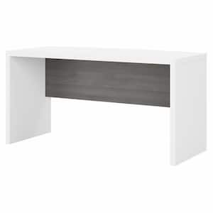 Echo 60 in. Bow Front Pure White/Modern Gray Desk