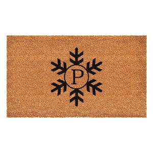 Snowflake Monogram Doormat, 24" x 36" (Letter P)