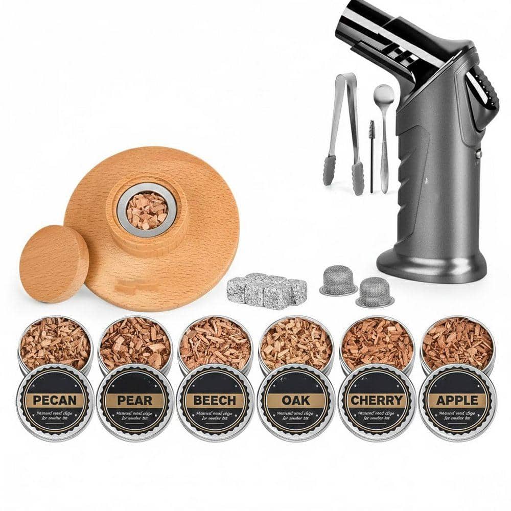 Lynzavix Cocktail Smoker Kit with Torch, Multi-Color Wood, Wood