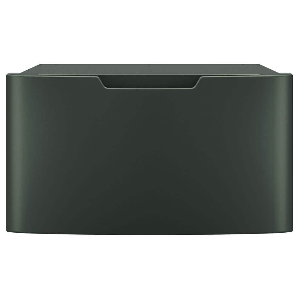 28 in. Wide Laundry Pedestal with 16 in. Height in Jade Green and Storage D