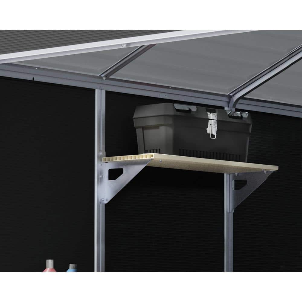 White Steel and Plastic Shed Storage Shelf Kit