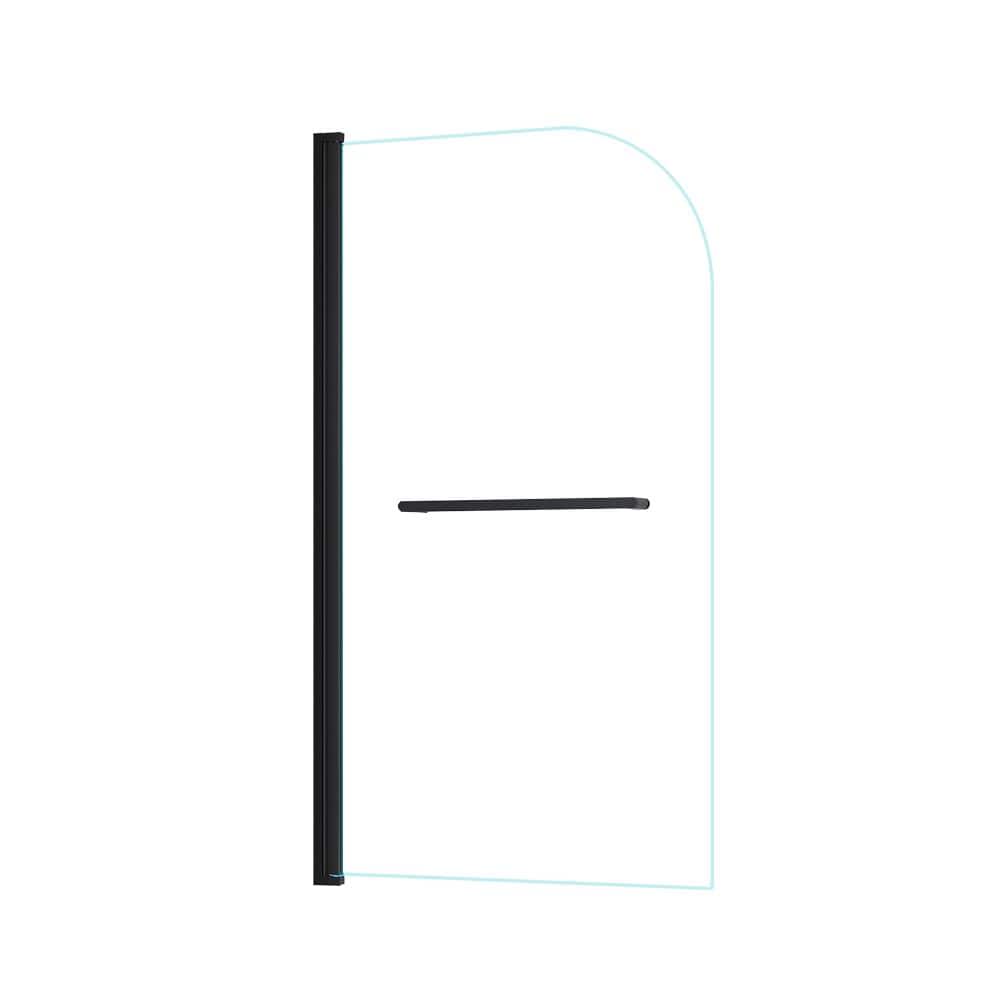 "31""L x 55""H Frameless Folding Pivot Tub Shower Door, 6mm SGCC Tempered Glass, Matte Black Finish Hardware" price history on PriceWatchPro