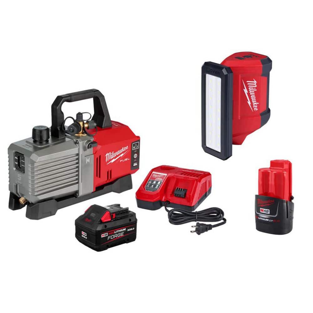 M18 5 CFM Vacuum Pump Kit with M12 ROVER Service and Repair 700 Lumens Flood Light with USB Charging with 2.0Ah Battery price history on PriceWatchPro