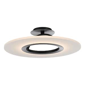 Elektron 20 in. 1-Light Black LED Semi-Flush Mount