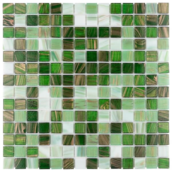 Merola Tile Coppa Forest 12 in. x 12 in. Glass Mosaic Tile (13.27 sq. ft. / Case)