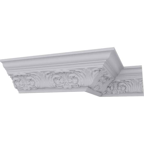 Ekena Millwork SAMPLE - 4-1/8 in. x 12 in. x 3-3/4 in. Polyurethane Marcella Dentil Crown Moulding