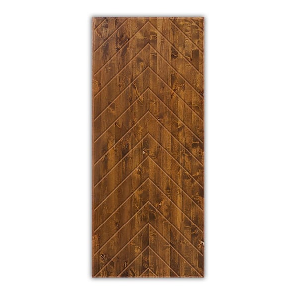 CALHOME 24 in. x 80 in. Hollow Core Walnut-Stained Pine Wood Interior Door Slab