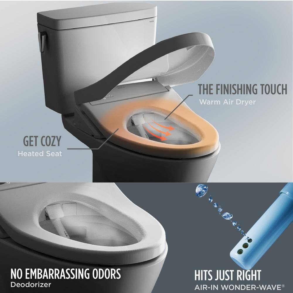 Cotton White Elongated Electronic Bidet Toilet Seat