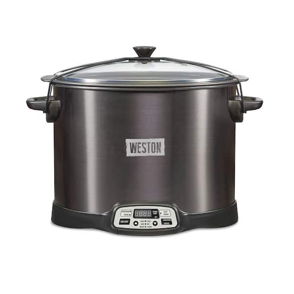 2 in 1 XL 10 qt. Grey Slow Cooker with Indoor Smoker