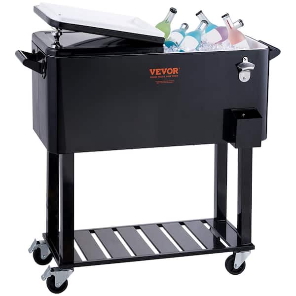 VEVOR Rolling Ice Chest Cooler Cart 80 qt. Portable Bar Drink Cooler,  Beverage Bar Stand Up Cooler FMPTHWLQTCK809GONV0 - The Home Depot