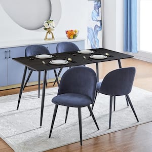 Zomba Blue Fabric Upholstered Side Dining Chairs ( Set of 2)
