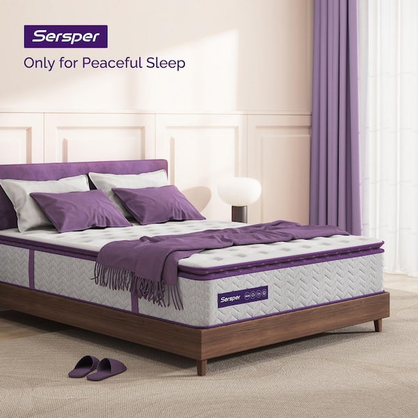 10 in. Full Size Medium Firm Memory Foam Blend 5-Zone Innerspring Pillow Top Mattress