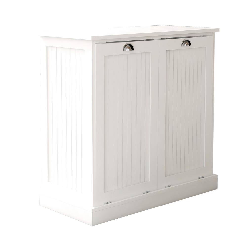 32.68 in. W x 14.57 in. D x 31.5 in. H Bathroom White Linen Cabinet