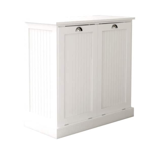 32.68 in. W x 14.57 in. D x 31.5 in. H Bathroom White Linen Cabinet